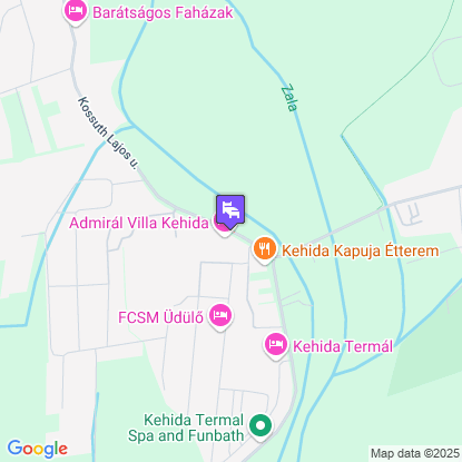 Admirál Villa Kehida a térképen